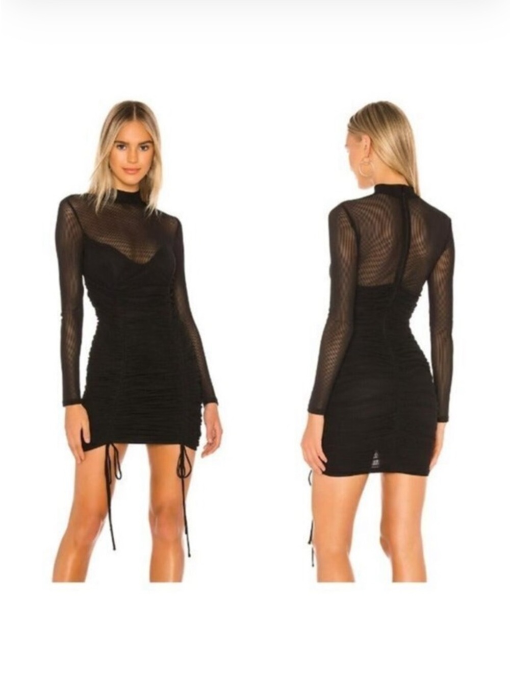 NBD Sycamore Dress Black Ruched Bodycon Size‎ XS